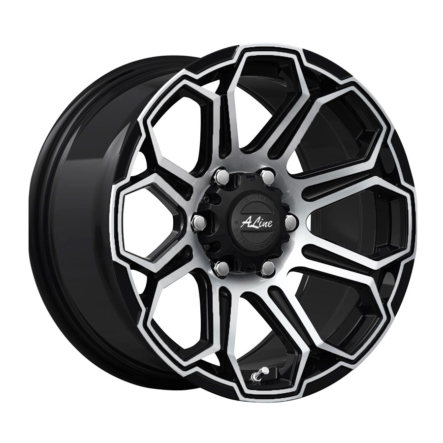 17″ A-Line Terminator 6/139 Black Machine Face Alloy Wheels
