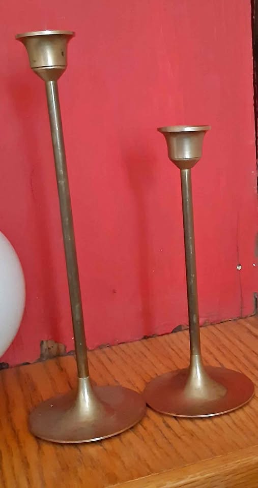Very dainty Vintage candle holders made of brass Very dainty Vintage candle holders made of brass