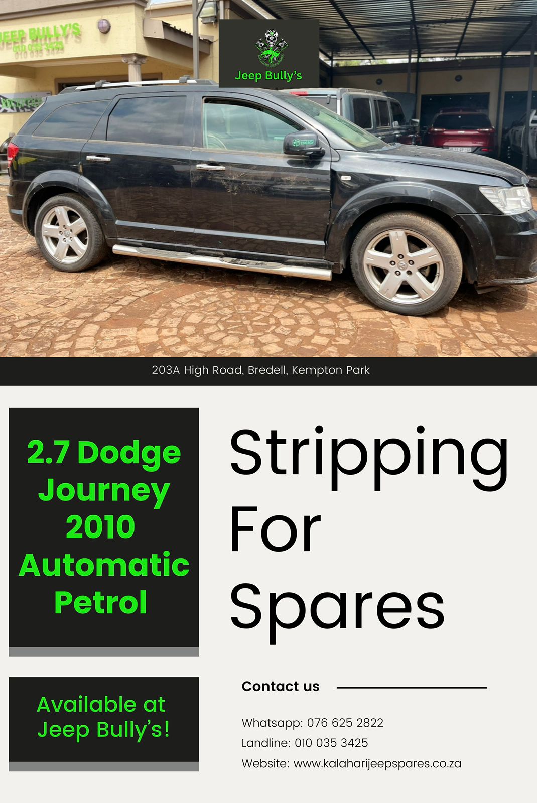 Stripping for Spares: 2.7 Dodge Journey Automatic - Private Seller