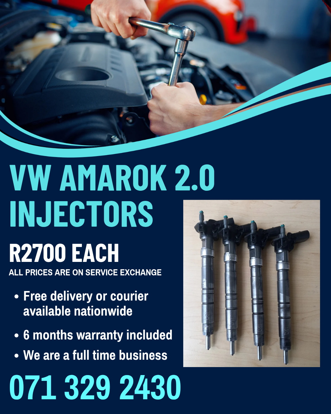 VW AMAROK 2.0 DIESEL INJECTORS FOR SALE WITH WARRANTY - Private Seller VW AMAROK 2.0 DIESEL INJECTORS FOR SALE WITH WARRANTY - Private Seller