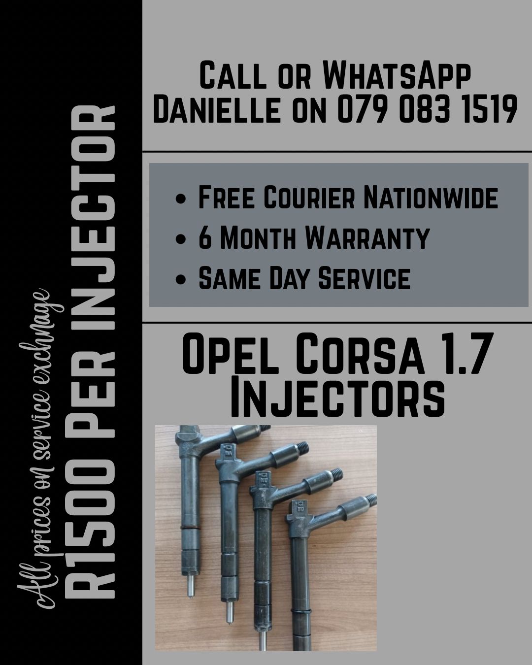 OPEL CORSA 1.7 INJECTORS FOR SALE WITH WARRANTY INCLUDED - Private Seller OPEL CORSA 1.7 INJECTORS FOR SALE WITH WARRANTY INCLUDED - Private Seller