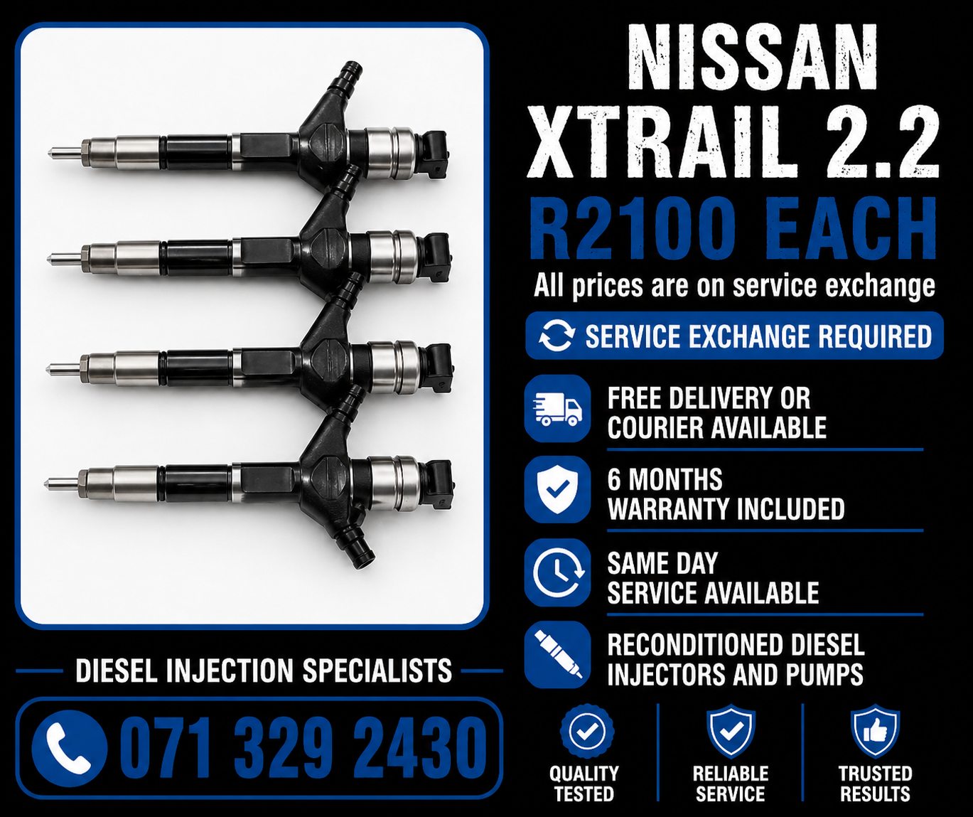 NISSAN X TRAIL YD22 INJECTORS FOR SALE WITH WARRANTY - Private Seller NISSAN X TRAIL YD22 INJECTORS FOR SALE WITH WARRANTY - Private Seller