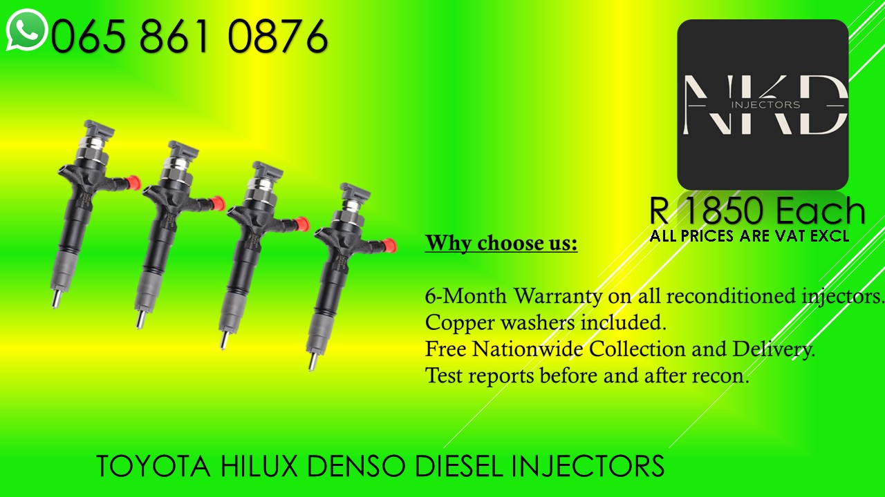 HILUX TOYOTA DIESEL INJECTORS FOR SALE ON SERVICE EXCHANGE OR RECON. - Private Seller HILUX TOYOTA DIESEL INJECTORS FOR SALE ON SERVICE EXCHANGE OR RECON. - Private Seller