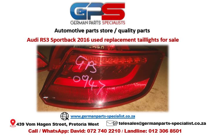 Audi RS3 Sportback 2016 used replacement taillights for sale - Private Seller Audi RS3 Sportback 2016 used replacement taillights for sale - Private Seller