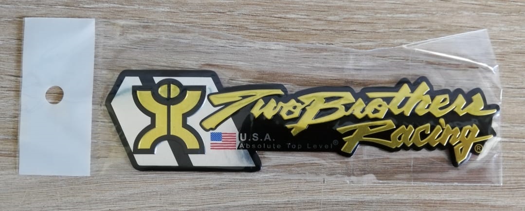 Motorcycle exhaust aluminium plate decals / metal stickers / badges
