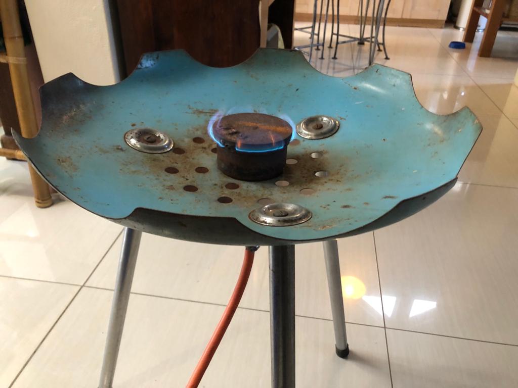 Gas griller burner cooker for Food prep or for a street food vendor