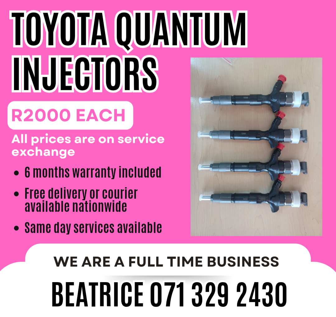 TOYOTA QUANTUM DIESEL INJECTORS FOR SALE WITH WARRANTY - Private Seller TOYOTA QUANTUM DIESEL INJECTORS FOR SALE WITH WARRANTY - Private Seller