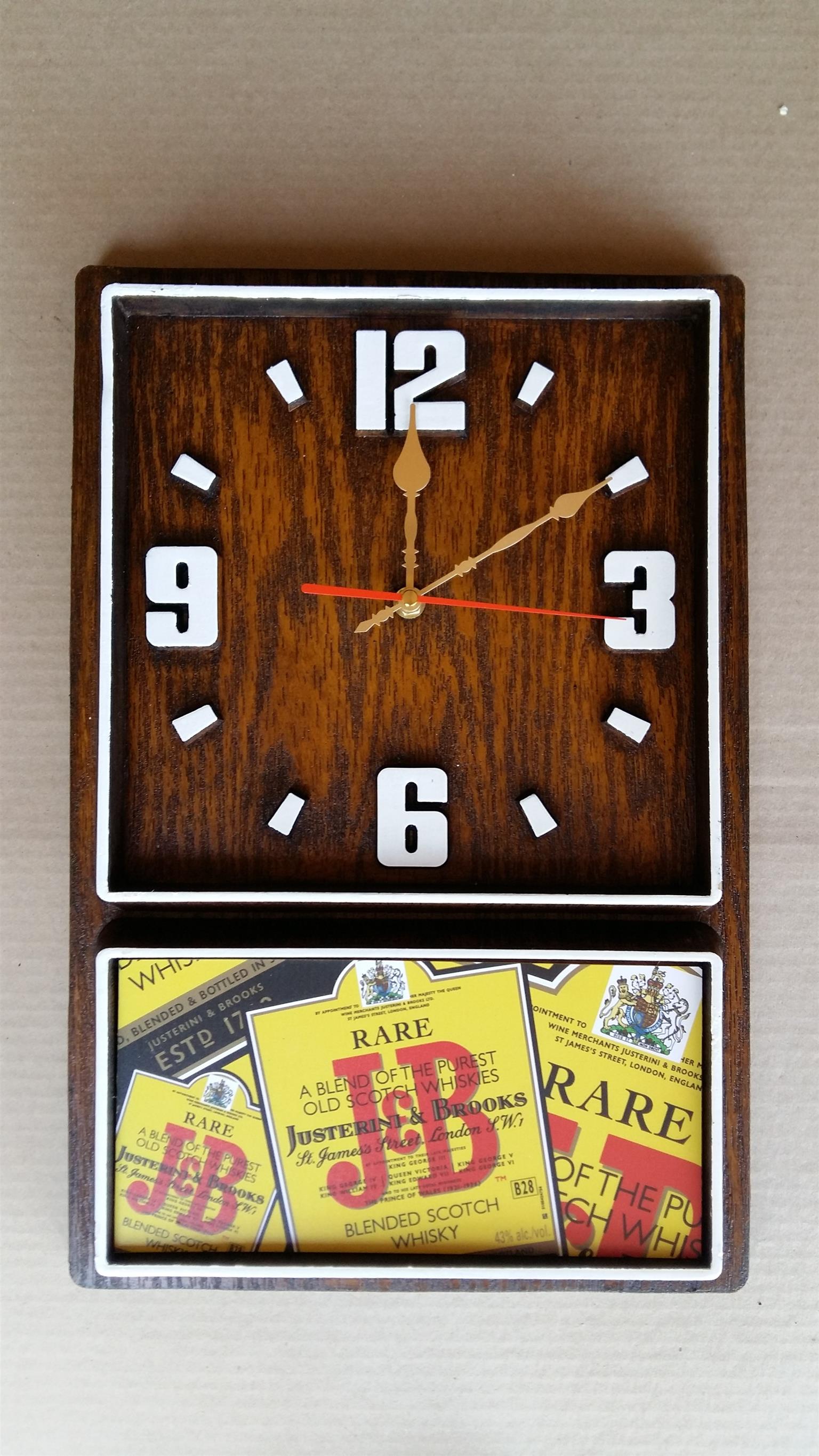 J & B Scotch Whisky Box Clock. Design 2. Brand New Product.