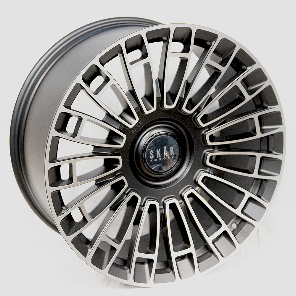 23″ SKAR SKF-15 5/130 Matt Black Machined Face Forged Alloy Wheels ...