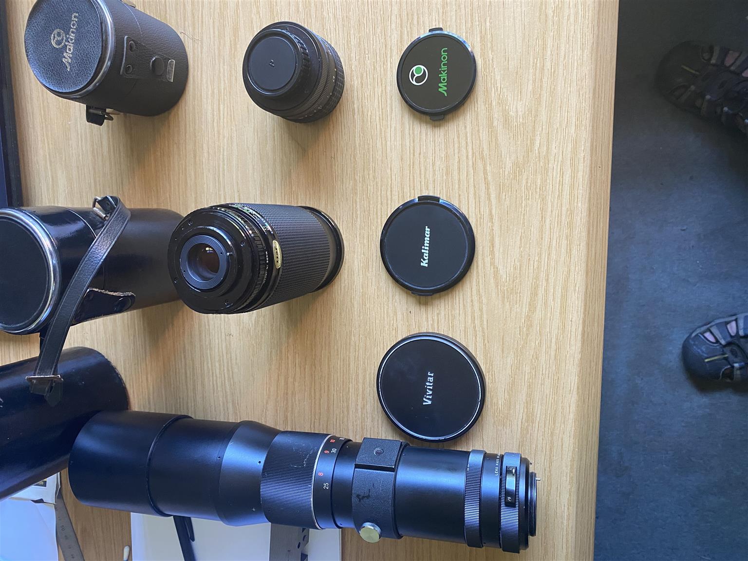 Camera lenses 400mm, 300mm zoom and a 28mm wide angle