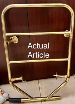 Antique brass towel heating rail