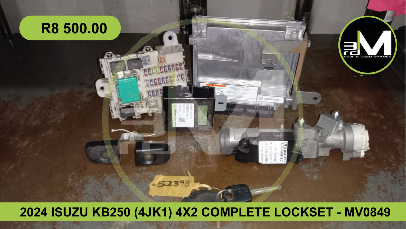 2024 ISUZU KB250 (4JK1) 4X2 COMPLETE LOCKSET – MV0849