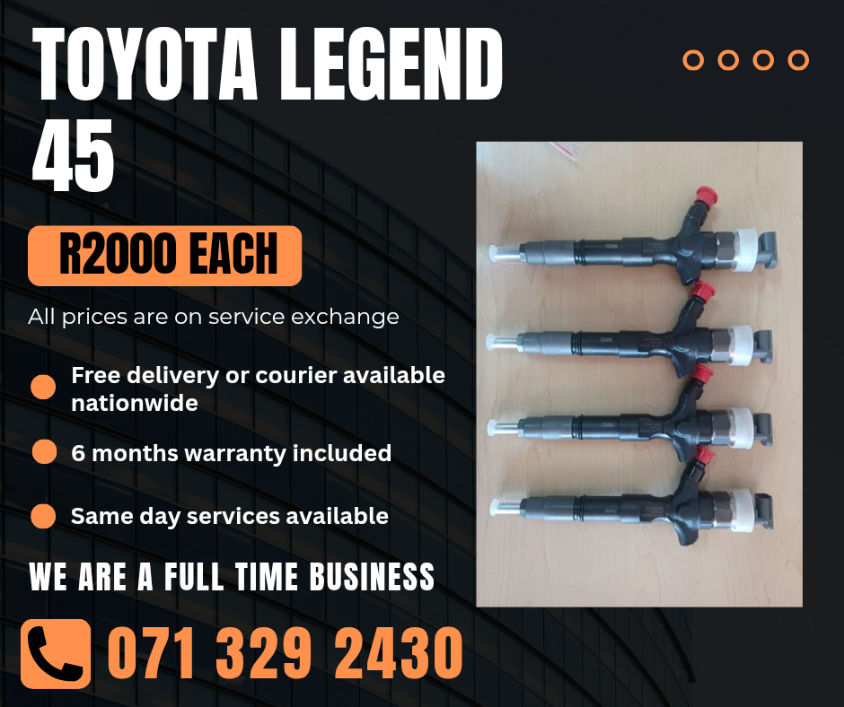 TOYOTA LEGEND 45 DIESEL INJECTORS FOR SALE WITH WARRANTY - Private Seller TOYOTA LEGEND 45 DIESEL INJECTORS FOR SALE WITH WARRANTY - Private Seller