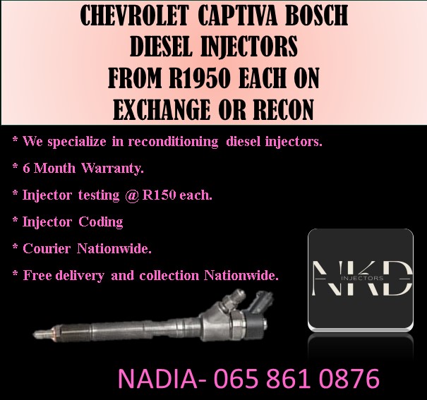 Chevrolet Captiva diesel injectors for sale on exchange or recon - Private Seller Chevrolet Captiva diesel injectors for sale on exchange or recon - Private Seller