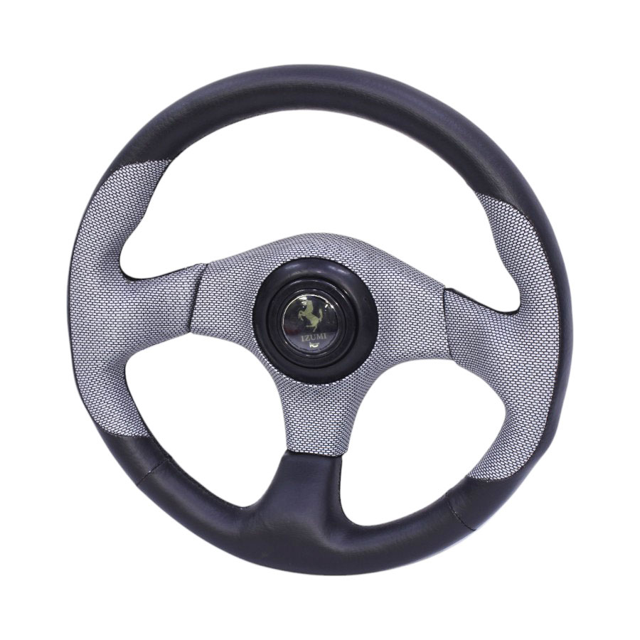 JJ-Racing Sport Steering Wheel with Black & Polymesh Grip Finish