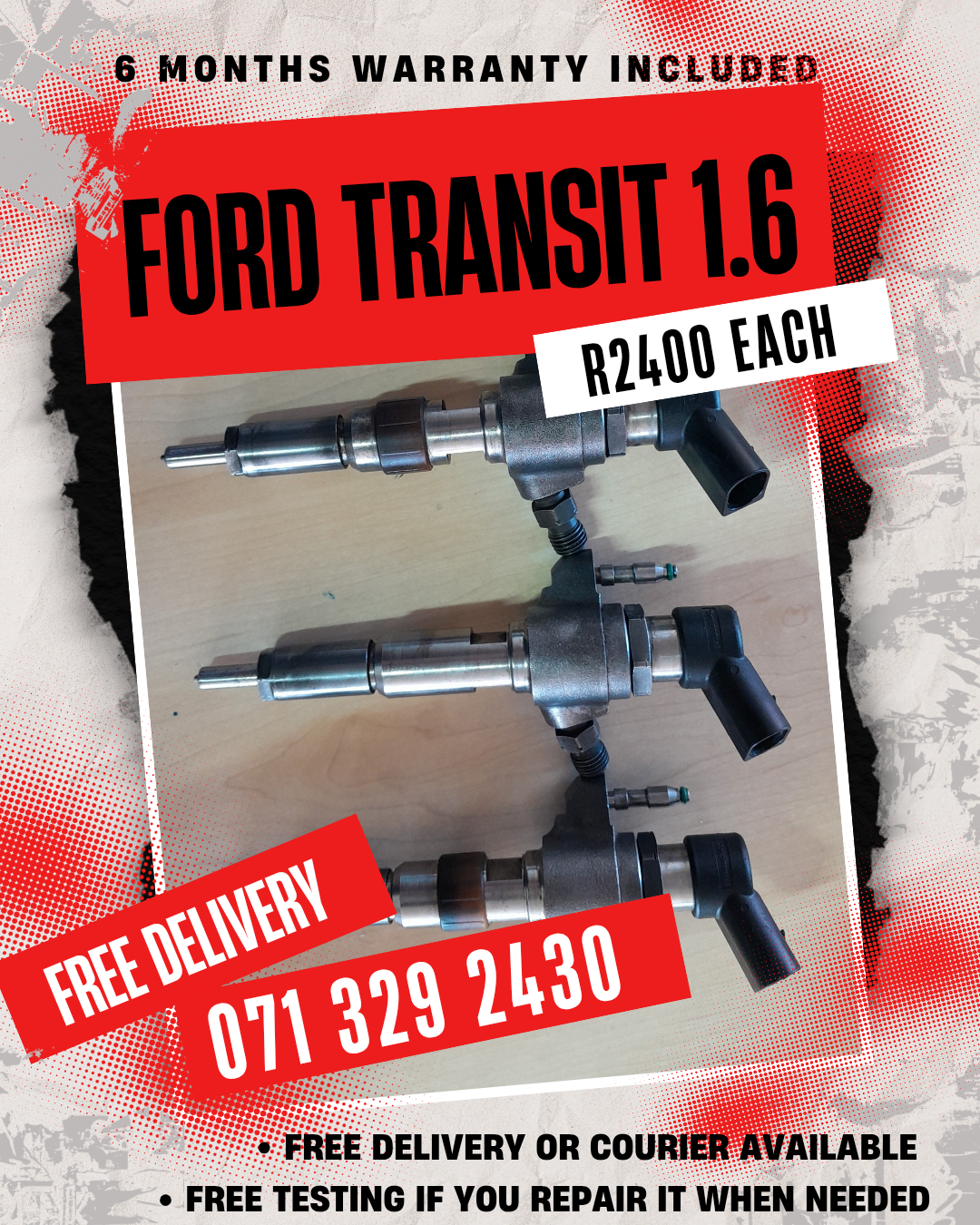 FORD TRANSIT 1.6 INJECTORS FOR SALE WITH WARRANTY - Private Seller FORD TRANSIT 1.6 INJECTORS FOR SALE WITH WARRANTY - Private Seller