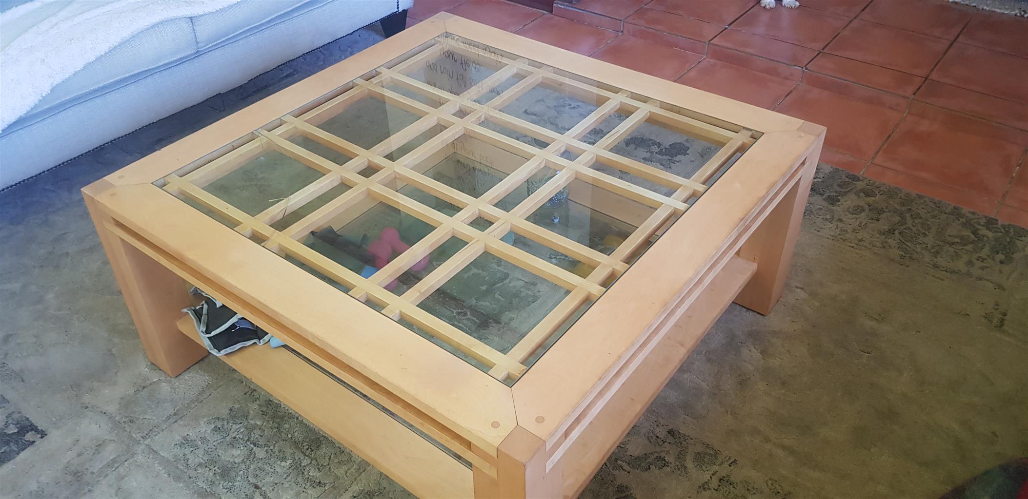 second hand glass coffee table