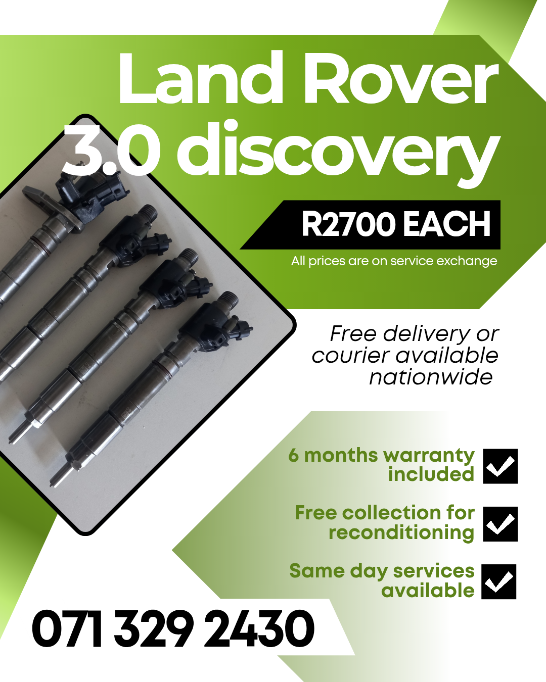 LAND ROVER DISCOVERY 3.0 INJECTORS FOR SALE WITH WARRANTY