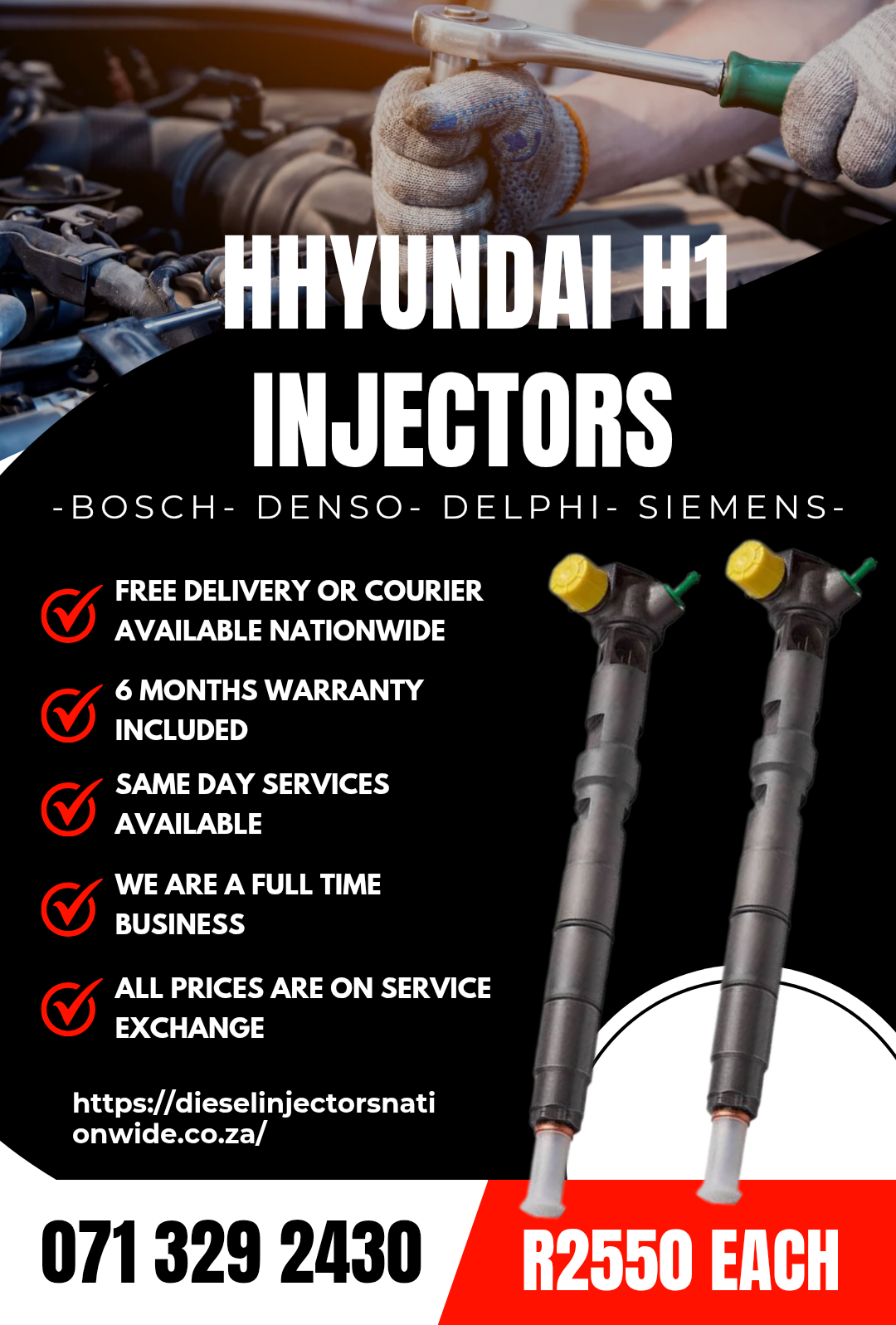 HYUNDAI H1 INJECTORS FOR SALE WITH WARRANTY - Private Seller HYUNDAI H1 INJECTORS FOR SALE WITH WARRANTY - Private Seller