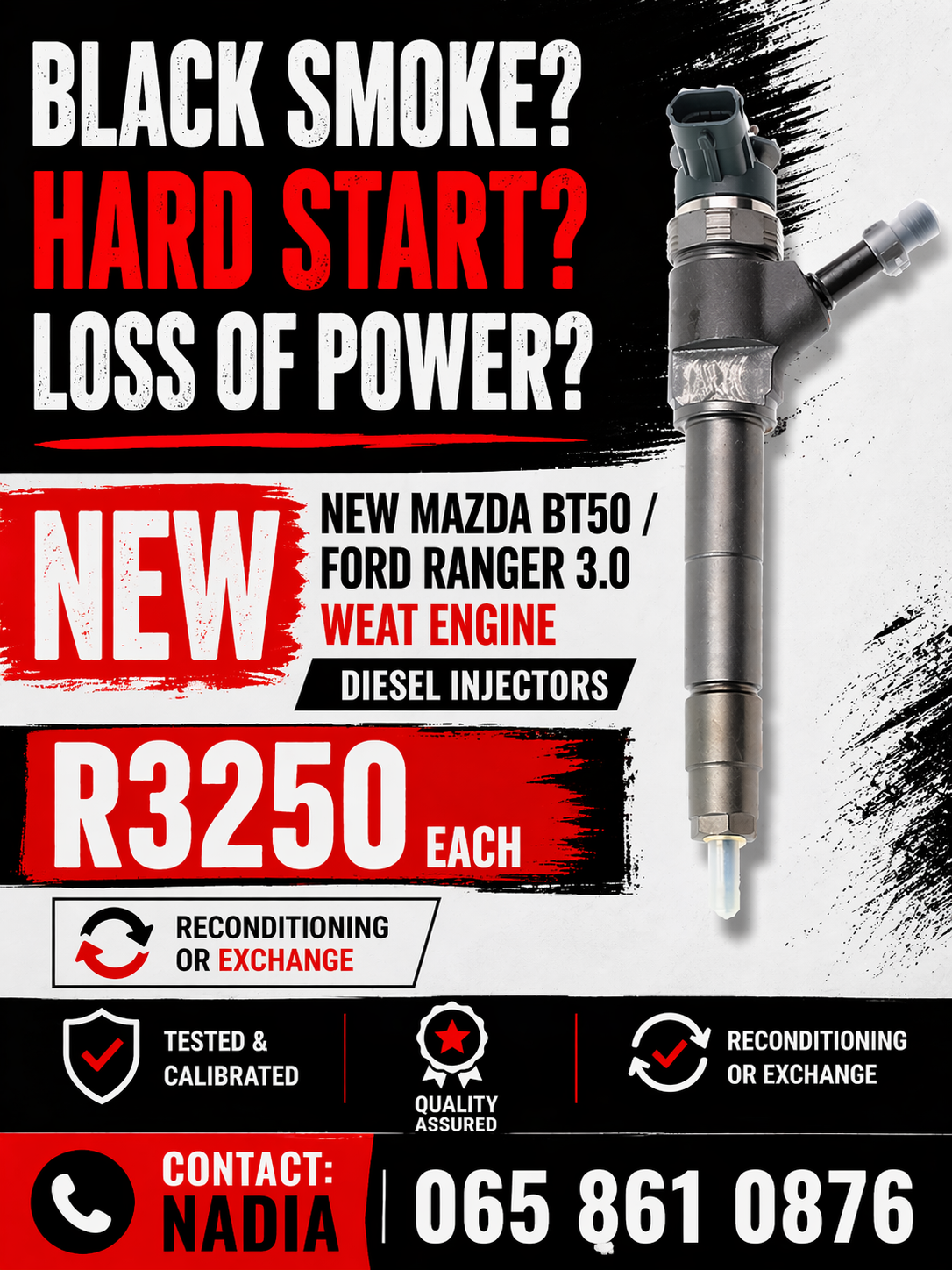HIGH QUALITY DIESEL INJECTORS FOR SALE NATIONWIDE FOR MA\ZDA BT50 NEW - Private Seller HIGH QUALITY DIESEL INJECTORS FOR SALE NATIONWIDE FOR MA\ZDA BT50 NEW - Private Seller