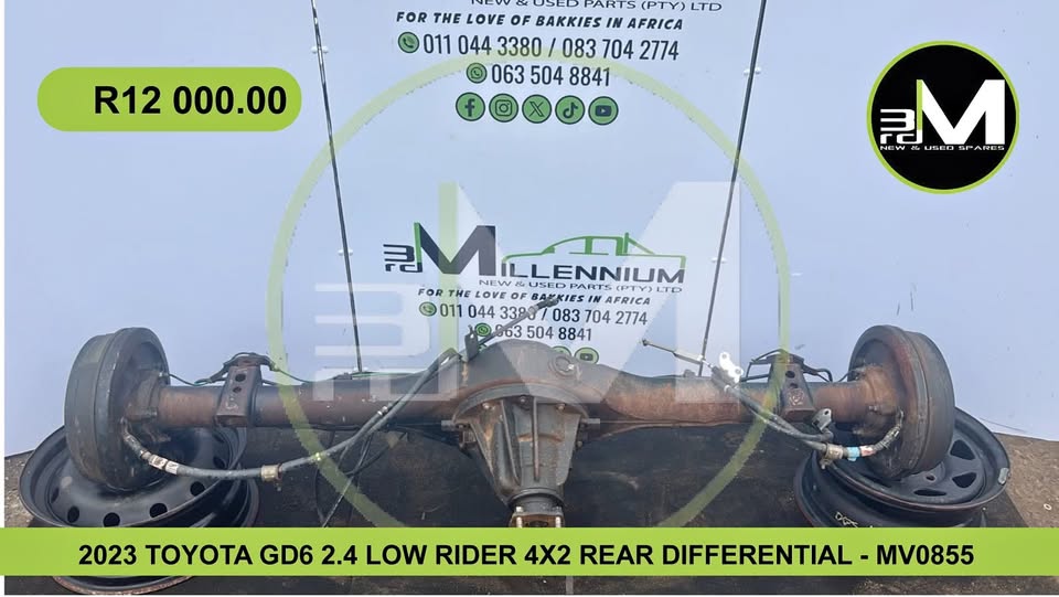 2023 TOYOTA GD6 2.4 LOW RIDER 4X2 REAR DIFFERENTIAL -MV0855 - Private Seller 2023 TOYOTA GD6 2.4 LOW RIDER 4X2 REAR DIFFERENTIAL -MV0855 - Private Seller