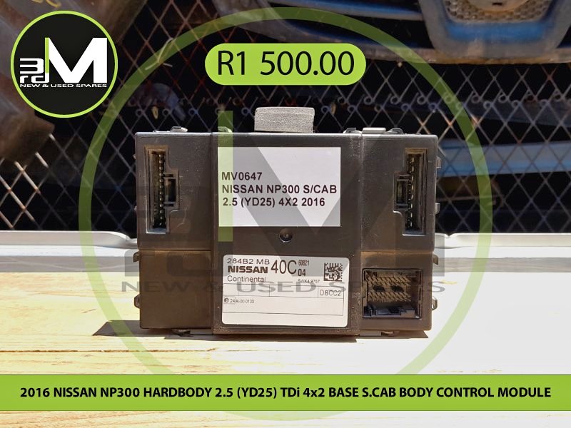 2016 NISSAN NP300 HARDBODY 2.5 (YD25) TDi 4x2 BASE S.CAB BODY CONTROL MODULE - Private Seller 2016 NISSAN NP300 HARDBODY 2.5 (YD25) TDi 4x2 BASE S.CAB BODY CONTROL MODULE - Private Seller