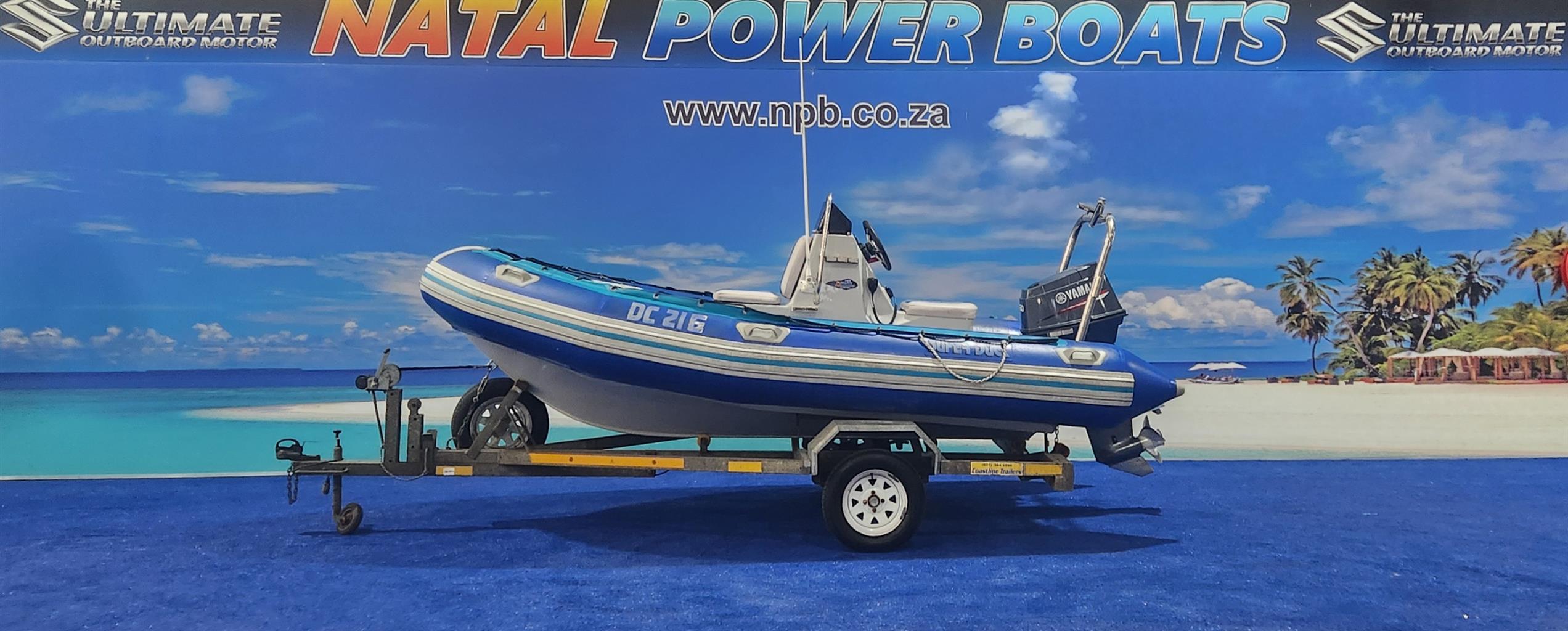 SUPERDUCK 480 MONO ON TRAILER 60 HP YAMAHA 2 STROKE 190 HOUR