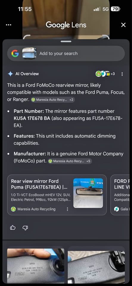 Ford FoMoCo autodim rearview mirror - Private Seller Ford FoMoCo autodim rearview mirror - Private Seller