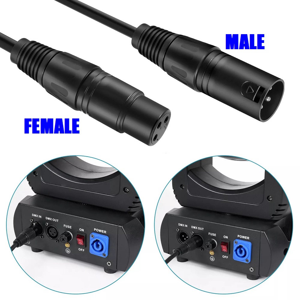 DMX512 Cable 3Pin 5metres XLR Male Female for Audio, Sound, Visual Equipment.NEW