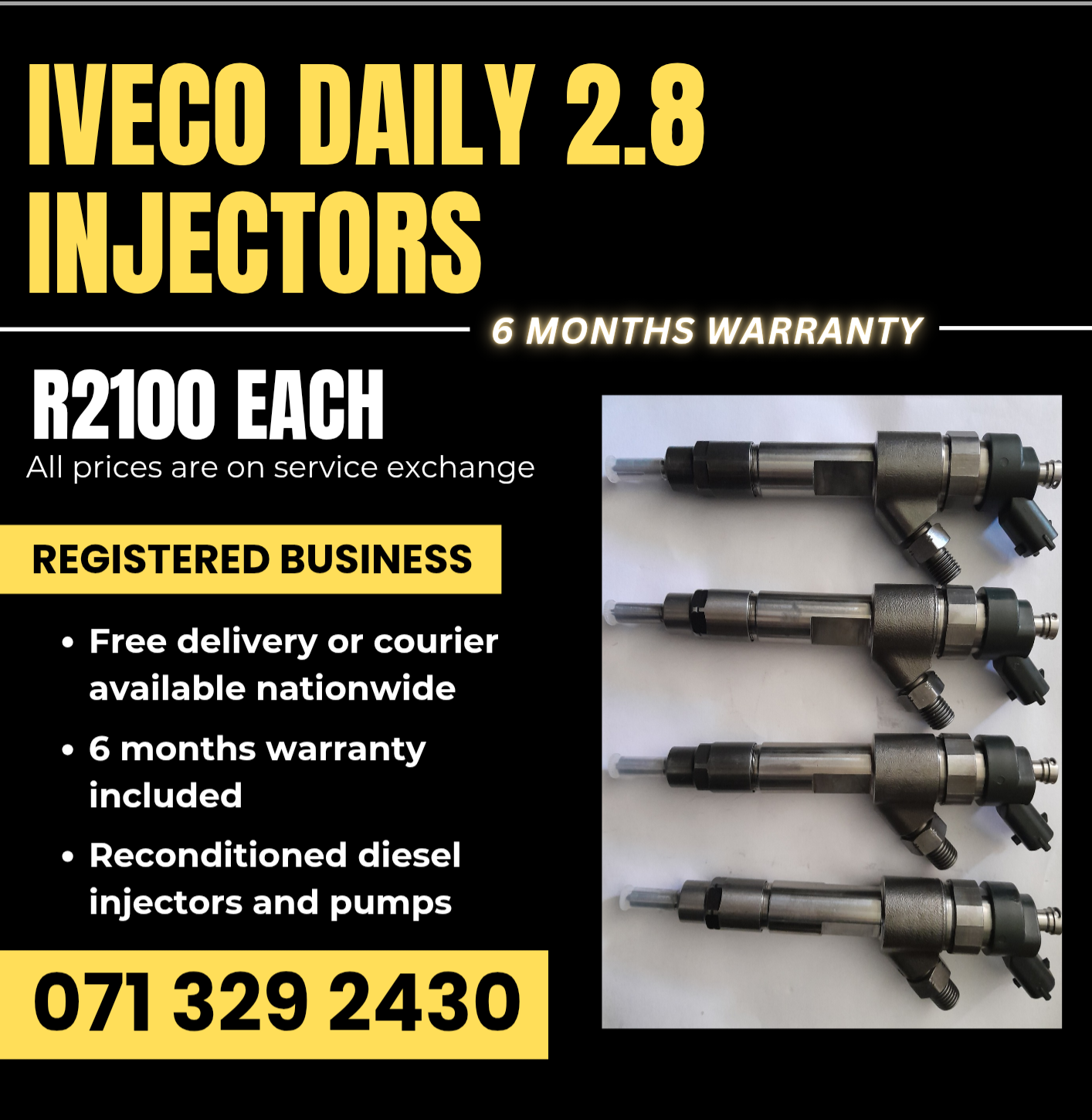 IVECO DAILY 2.8 INJECTORS FOR SALE WITH WARRANTY - Private Seller IVECO DAILY 2.8 INJECTORS FOR SALE WITH WARRANTY - Private Seller
