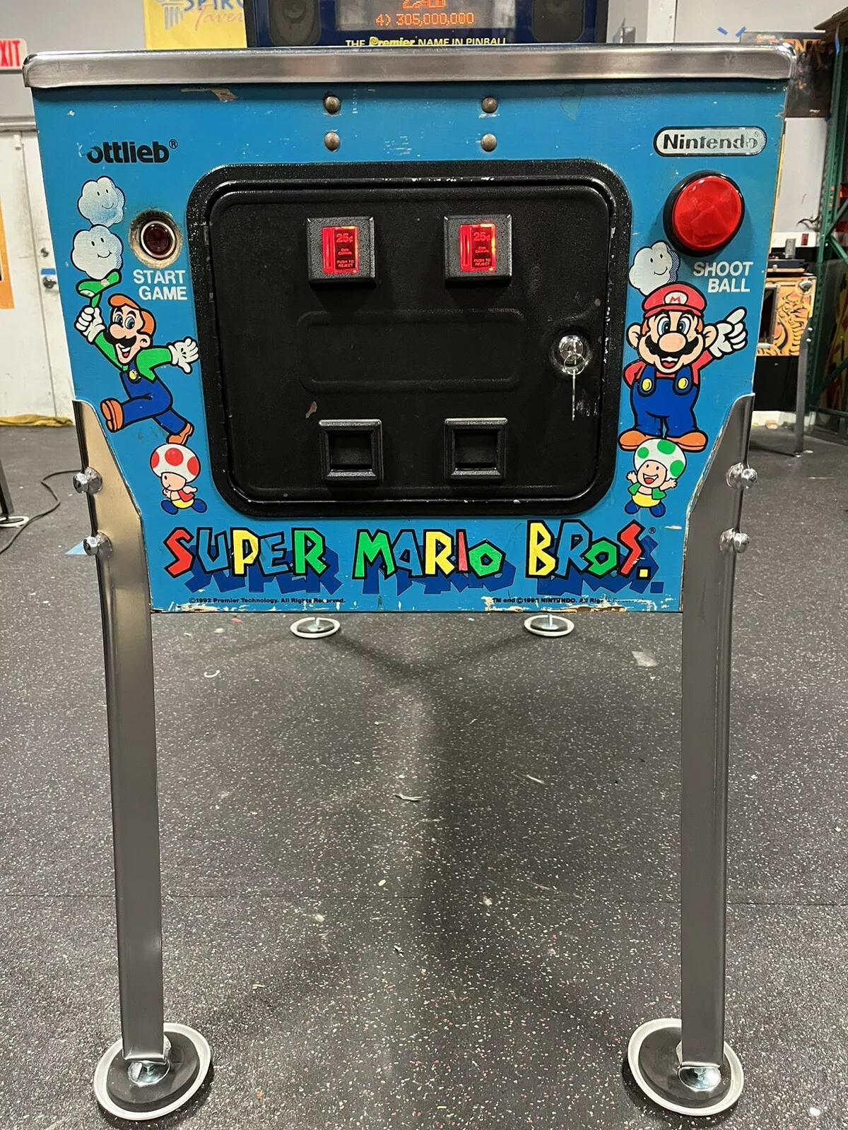 1992 Super Mario Bros Pinball Machine Leds Professional Techs Brothers Luigi