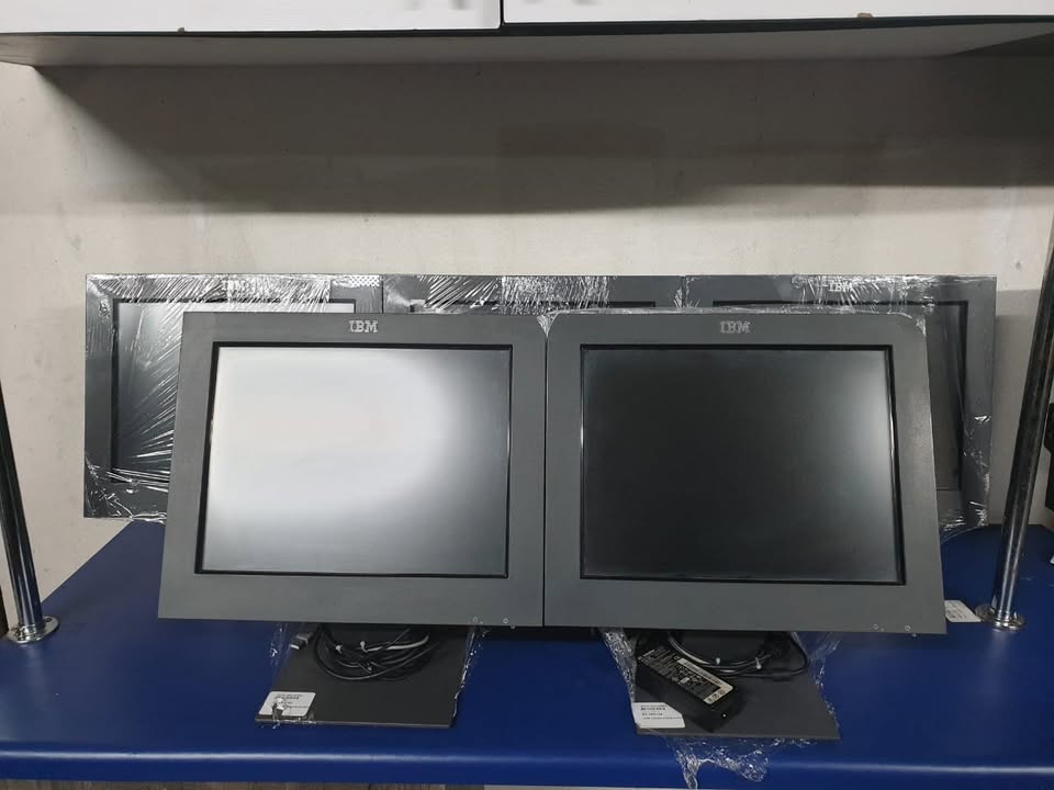 Touch Screen IBM Flat Panel, Black 17 -inch screen size LCD, with stand