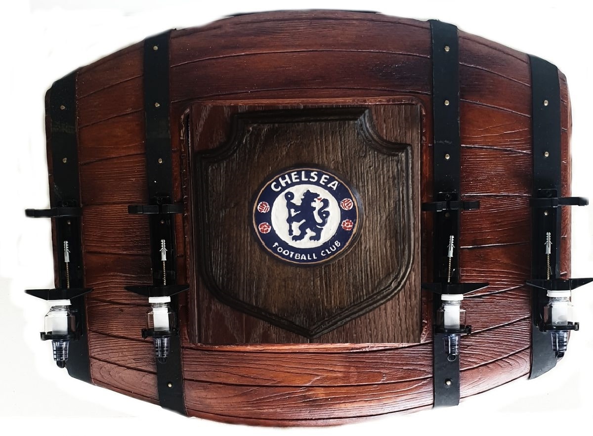 Chelsea FC Liquor Dispensers: Flat Barrel with 4 Optics. Brand New Products.