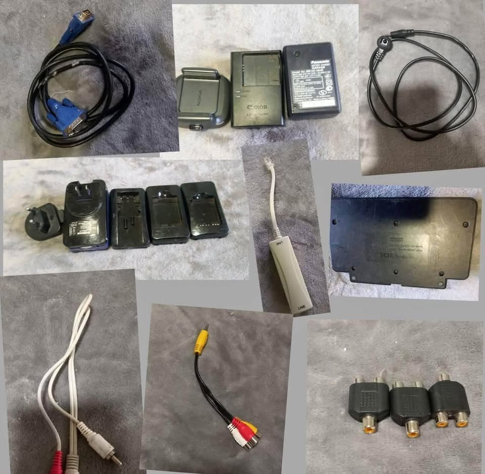 BOX OF SUNDRIES ( CABLES, CHARGERS AND MORE)