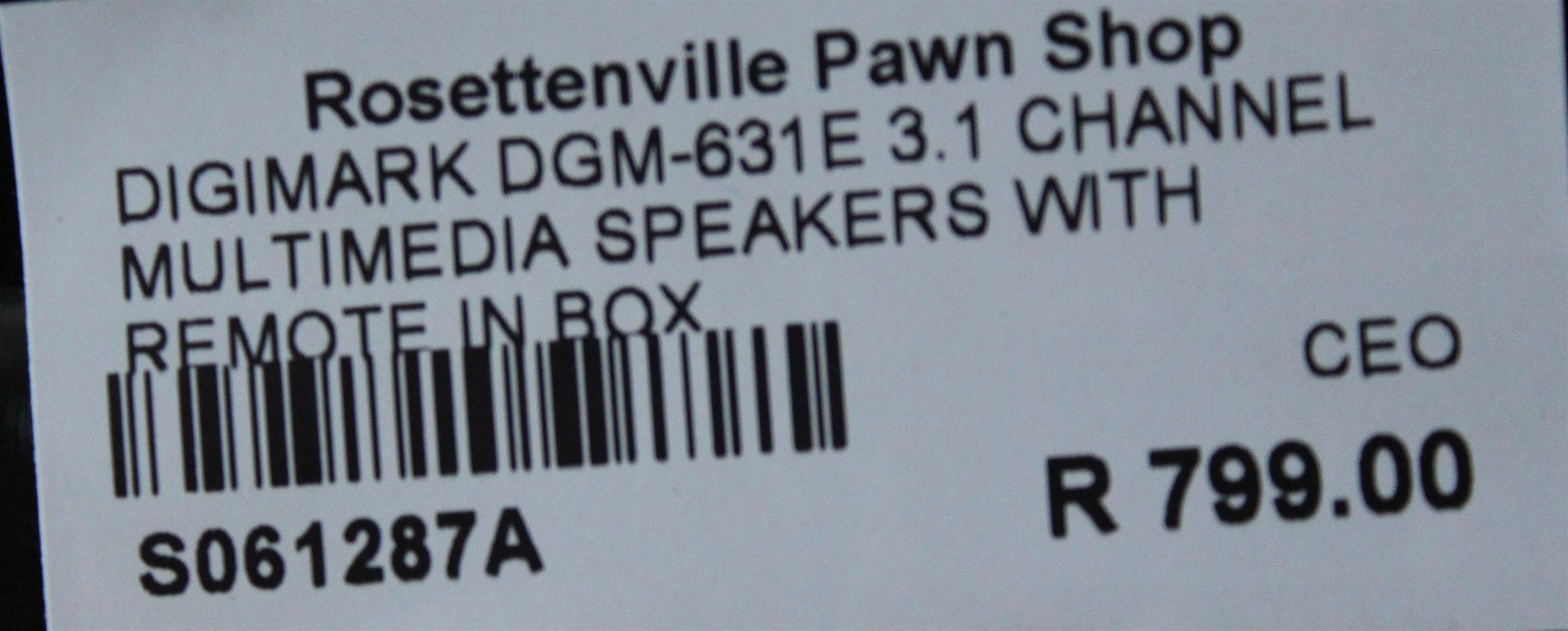 DIGIMARK DGM-631E 3.1 CHANNEL MULTIMEDIA SPEAKERS WITH REMOTE IN BOX S061287A