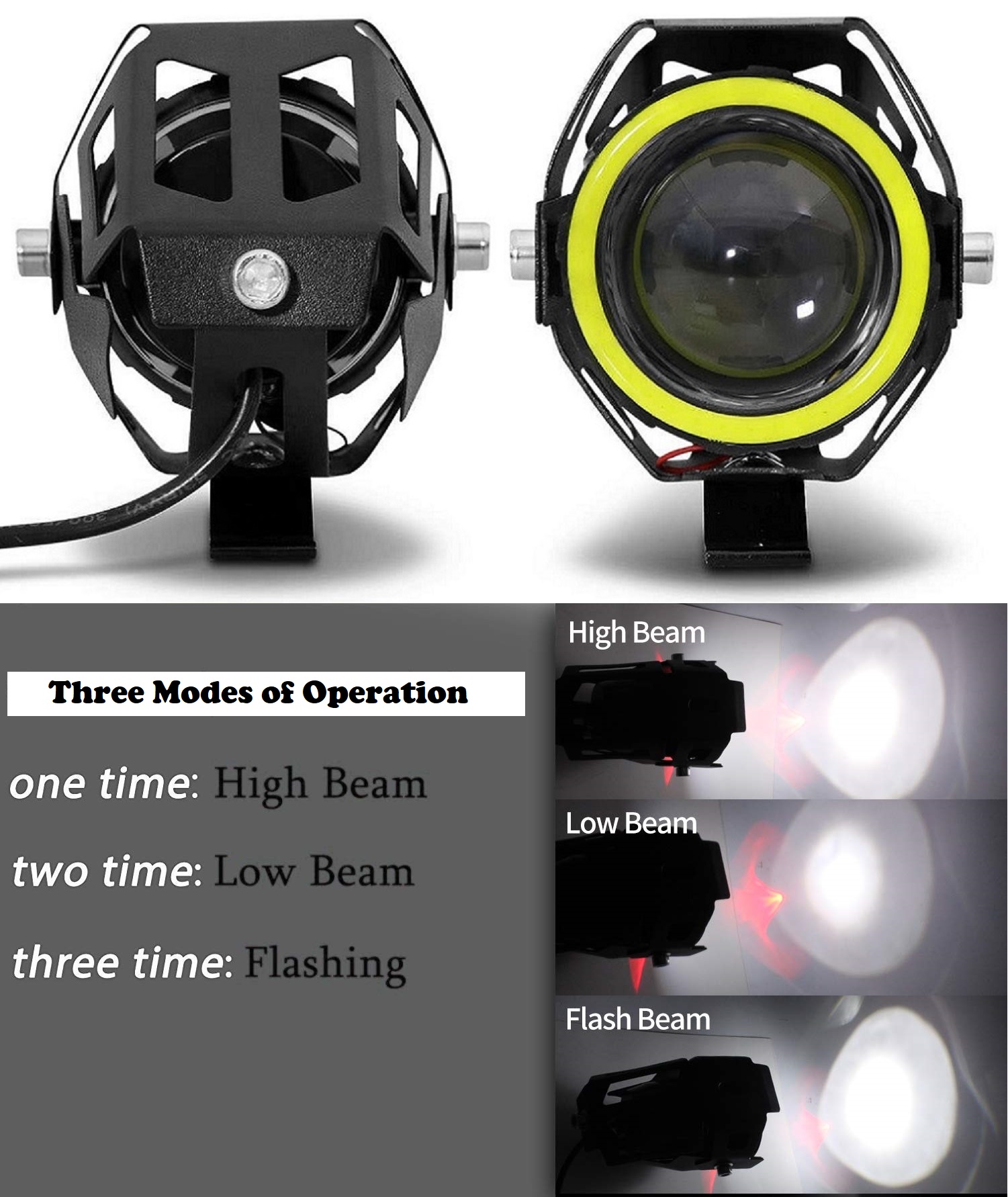 LED Angel Eye Spotlights, Devil Eye Universal Auxiliary Halo Ring Spotlights​. Brand New Products.