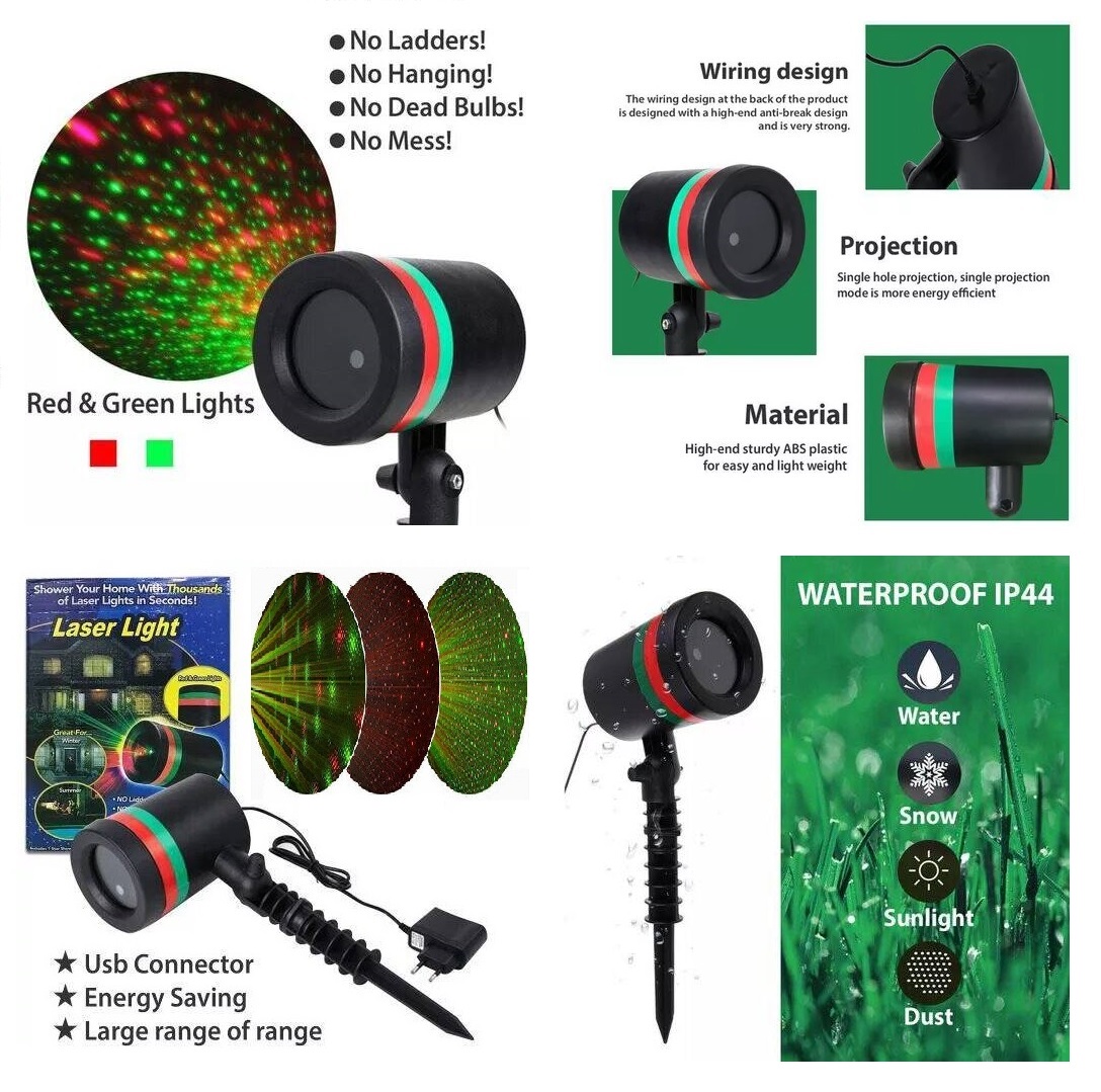Laser Stage Disco Party Holographic Light Projector, Landscape Garden Outdoor
