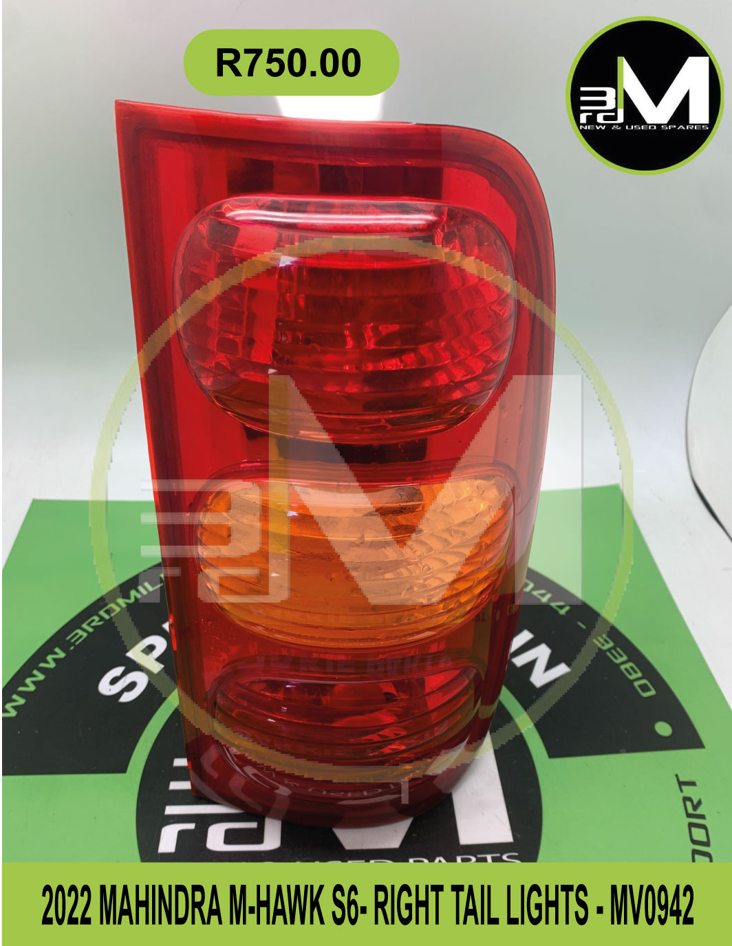 TAIL LIGHTS - RIGHT - MAHINDRA M-HAWK S6 - Private Seller TAIL LIGHTS - RIGHT - MAHINDRA M-HAWK S6 - Private Seller