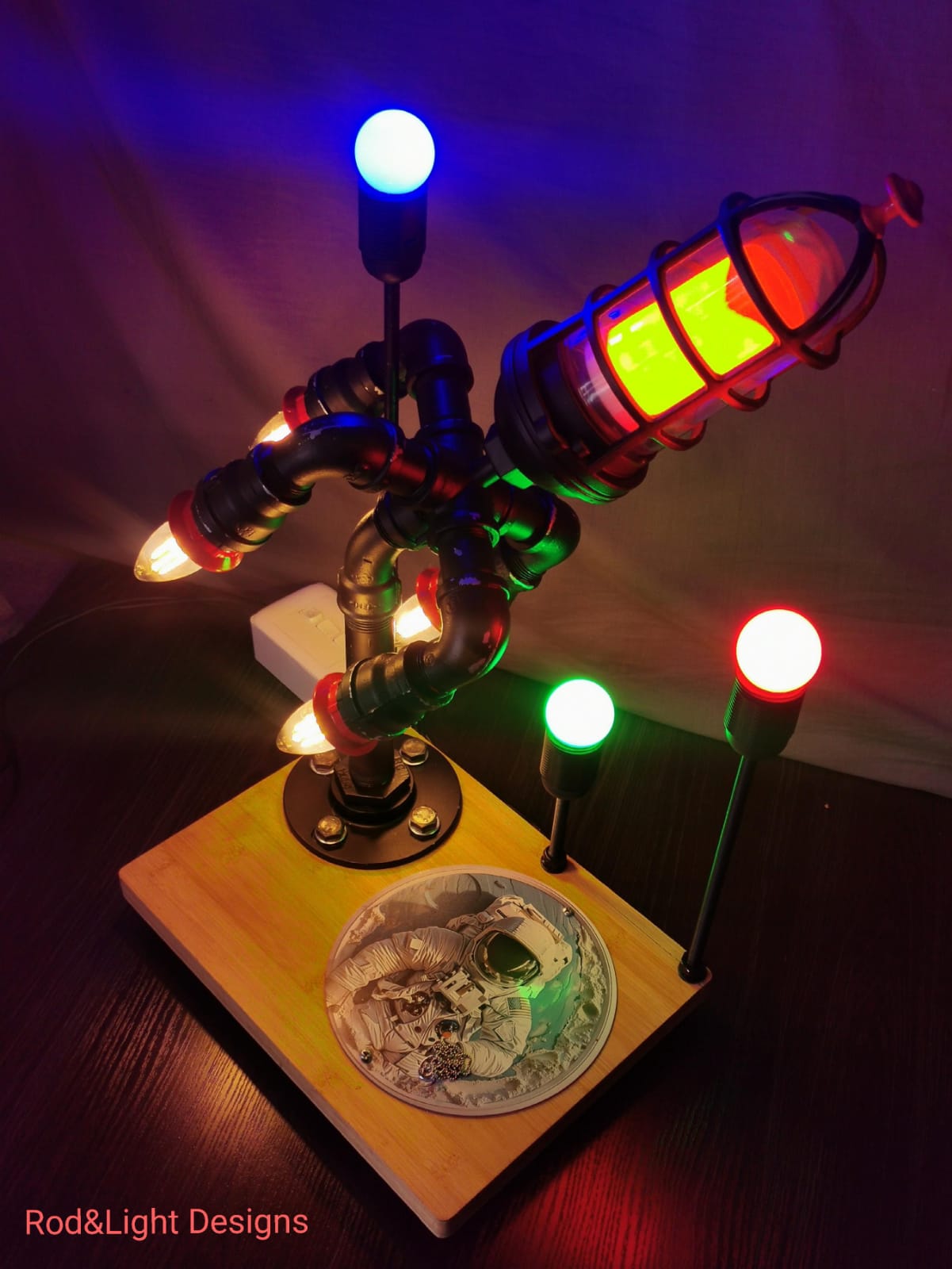 Rocket to the Stars Lamp (Handmade)