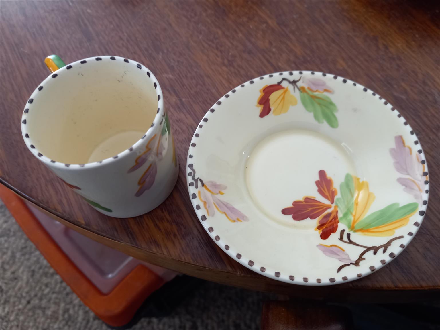 Vintage Grindley Demitasse Autumn floral designs 5 cups and saucers