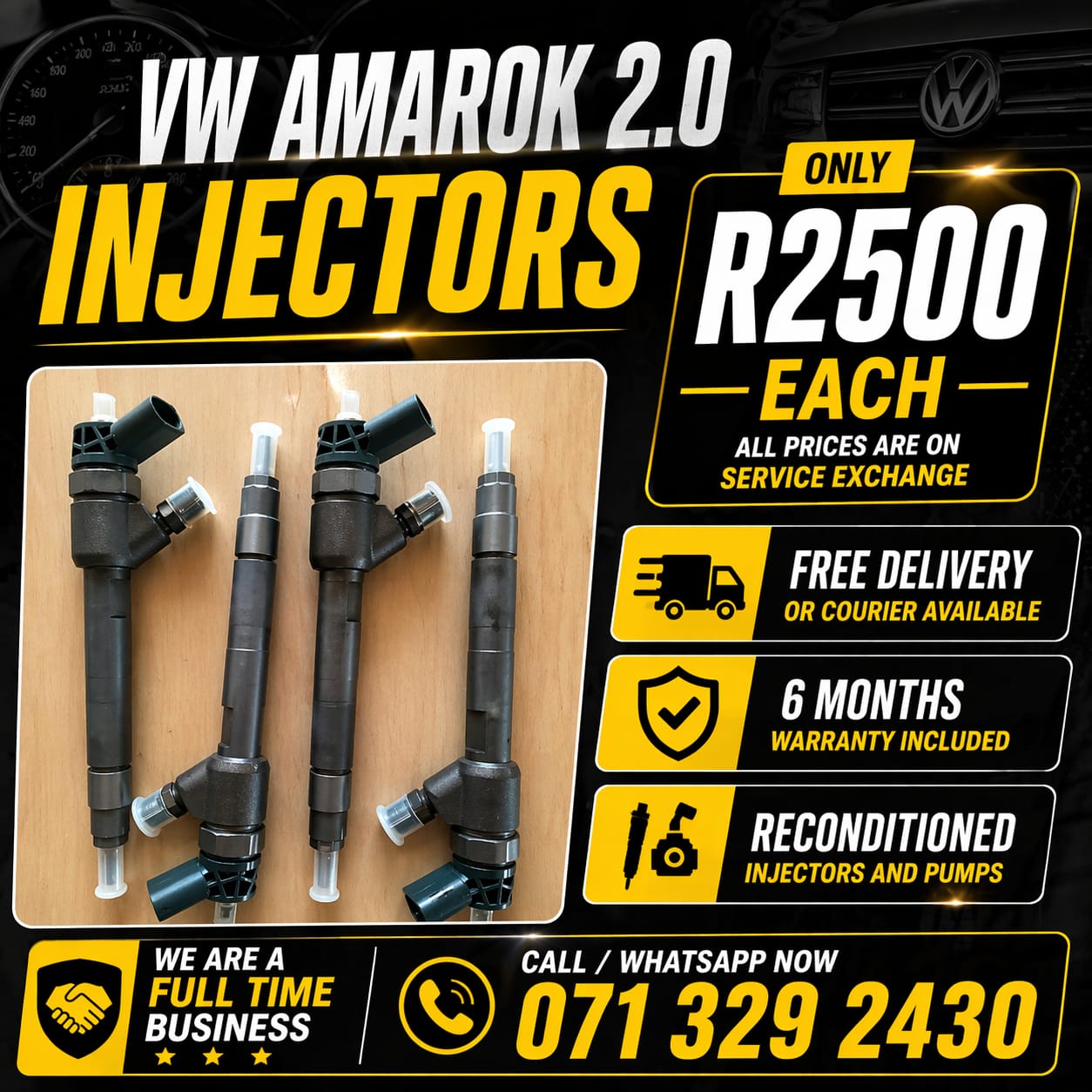 VW AMAROK 2.0 INJECTORS FOR SALE WITH WARRANTY INCLUDED - Private Seller VW AMAROK 2.0 INJECTORS FOR SALE WITH WARRANTY INCLUDED - Private Seller
