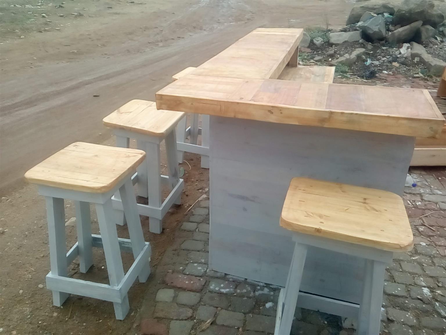 bar counter with stools