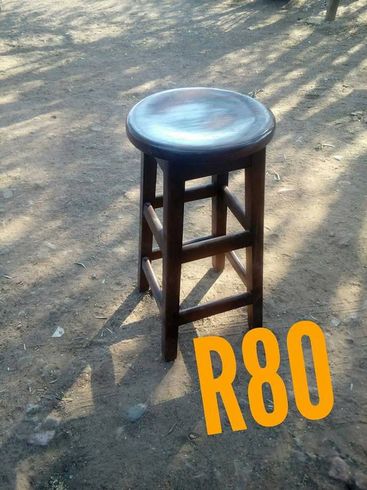 Round Wooden Bar Stool For