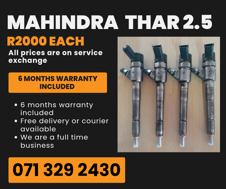 MAHINDRA THAR 2.5 INJECTORS FOR SALE WITH WARRANTY INCLUDED - Private Seller MAHINDRA THAR 2.5 INJECTORS FOR SALE WITH WARRANTY INCLUDED - Private Seller