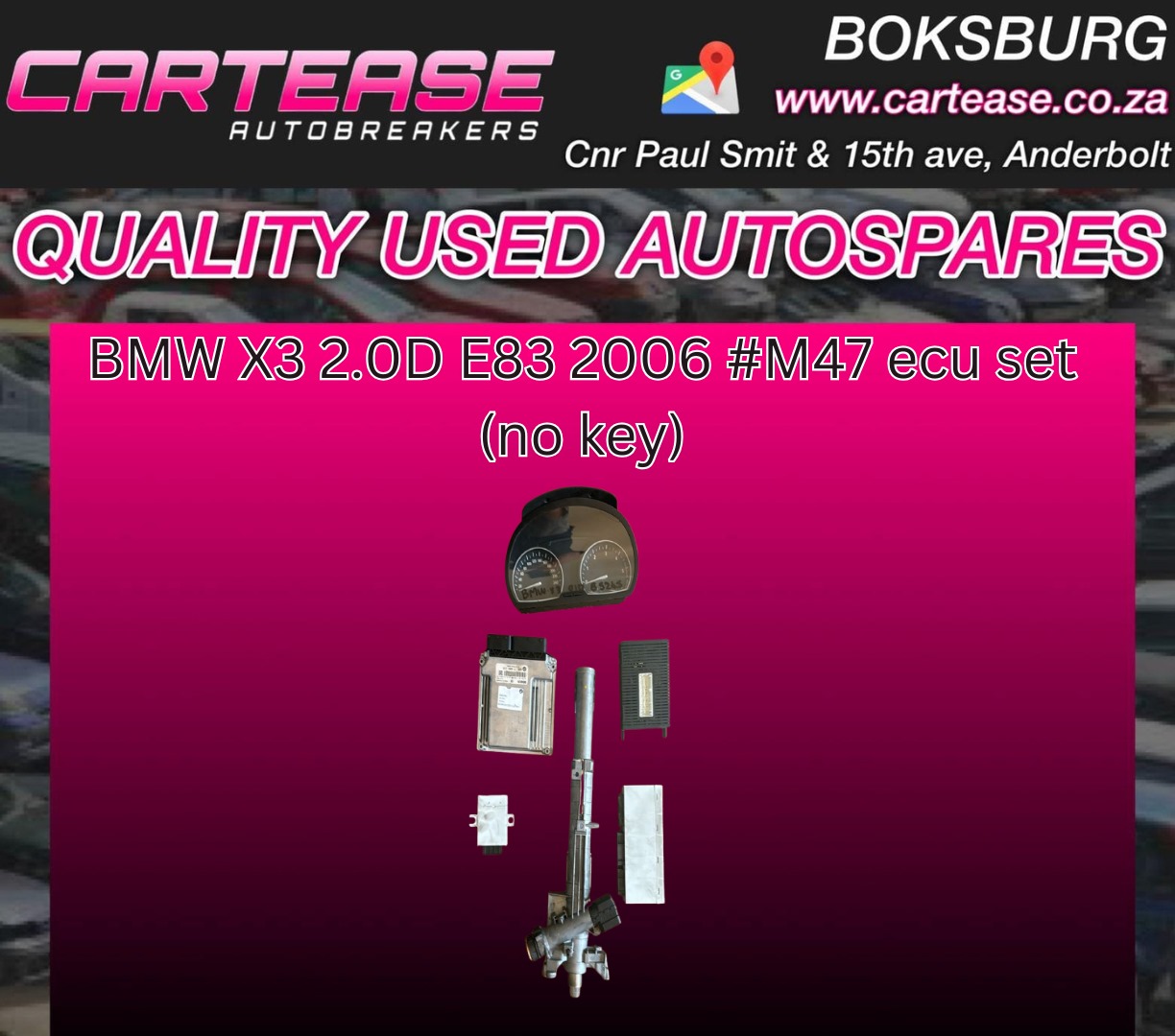 BMW X3 2.0D E83 2006 #M47 Ecu Set (No Key) - Private Seller BMW X3 2.0D E83 2006 #M47 Ecu Set (No Key) - Private Seller