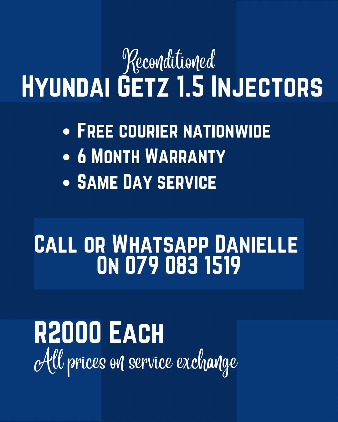HYUNDAI GETZ 1.5 INJECTORS FOR SALE WITH WARRANTY INCLUDED - Private Seller HYUNDAI GETZ 1.5 INJECTORS FOR SALE WITH WARRANTY INCLUDED - Private Seller