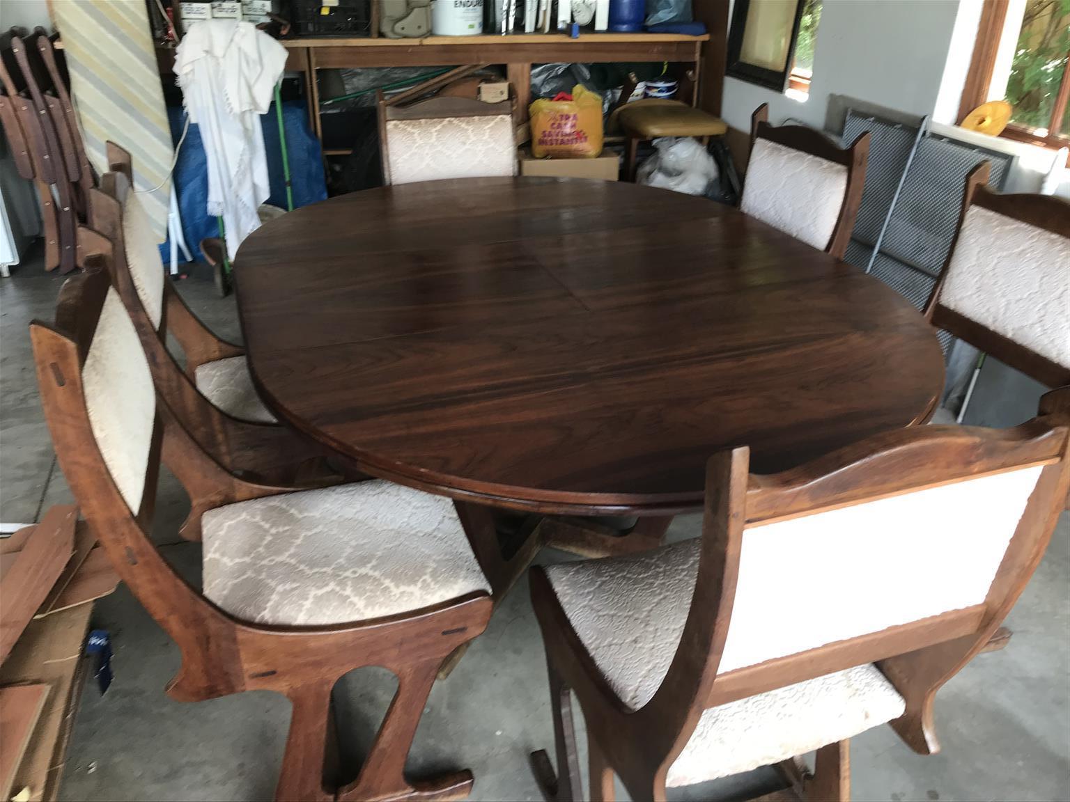 imbuia dining table and chairs