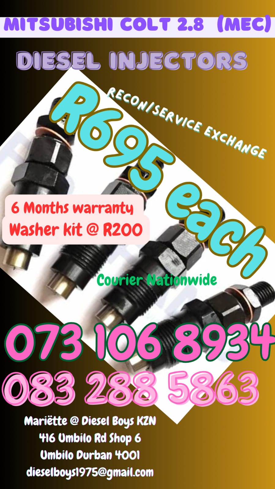 Mitsubishi Colt 2.8 Diesel injectors - Private Seller Mitsubishi Colt 2.8 Diesel injectors - Private Seller