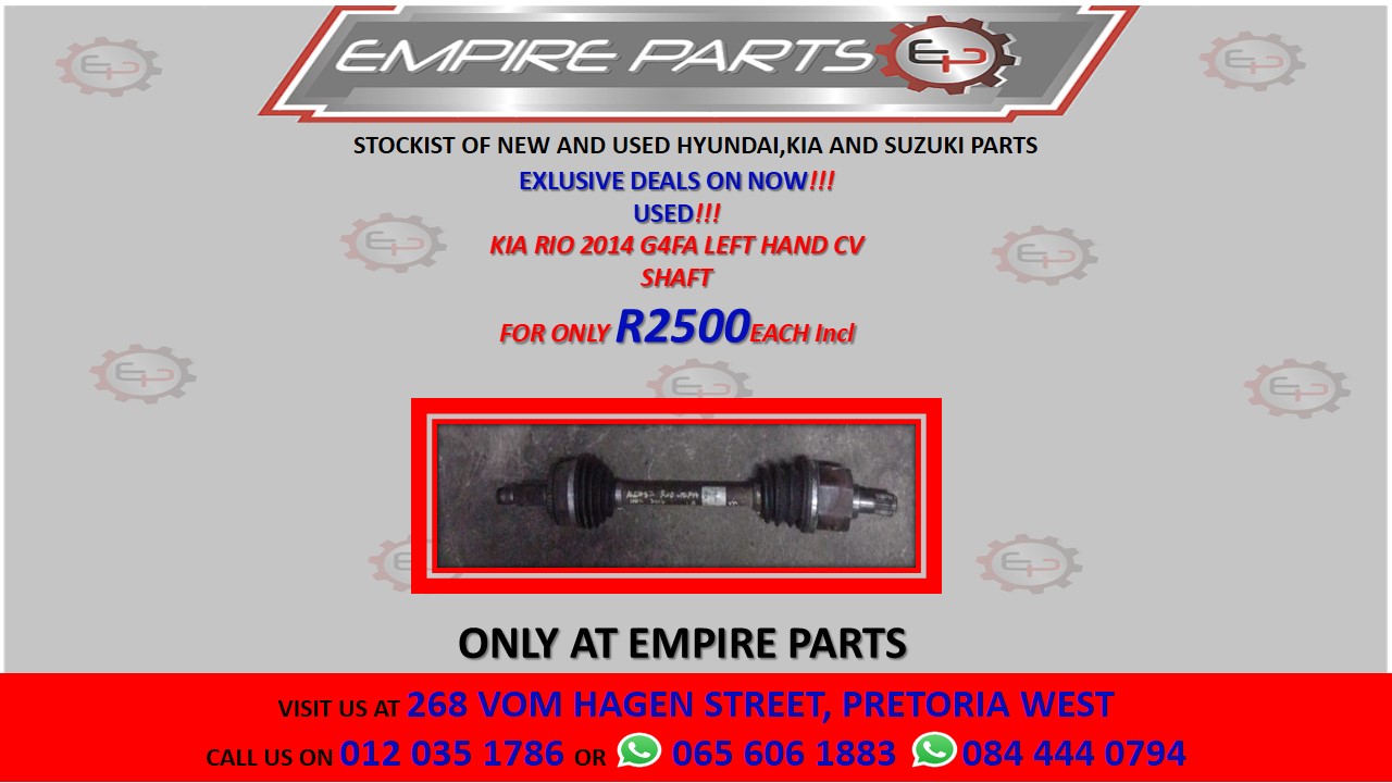 KIA RIO 2014 G4FA LEFT HAND CV SHAFT - Private Seller