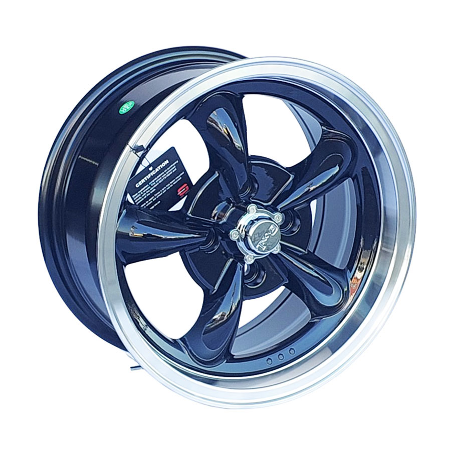 14″ GR826D 4/100 Gloss Black Machine Lip Alloy Wheels